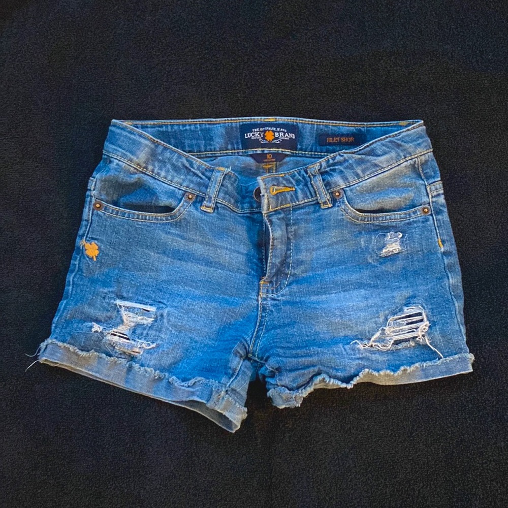 Luck Brand size 10 kids jean shorts great for a day at the beach